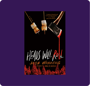 'Heads Will Roll' by Josh Winning set against a dark purple background.